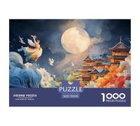 Full Moon Shines in The Night 1000 Pcs Carton Extra-épais Lot de Puzzles Full Moon Landscape Stimulant Et Éducatif Jeu Créatif Puzzles pour Adultes Et Enfants 70x50cm/1000pcs