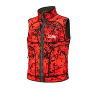 Full mundur Rondane Gilet de Chasse Réversible Orange Camo Coupe-Vent | Orange Camo coupe-vent imperméable polaire silencieuse nombreuses poches gilet de chasse