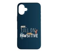Full on Pawsitive! Jeu de Mots sur Les Chats rétro Coque pour iPhone 16 Plus