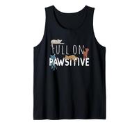 Full on Pawsitive! Jeu de Mots sur Les Chats rétro Débardeur
