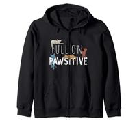 Full on Pawsitive! Jeu de Mots sur Les Chats rétro Sweat à Capuche