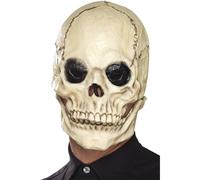 Smiffys Masque Crâne – Blanc – Latex – Recouvre la tête, mâchoire mobile séparée – Halloween