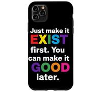 Full Rainbow Just Make It Exist First Citation Text Art Coque pour iPhone 11 Pro Max