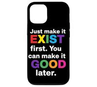 Full Rainbow Just Make It Exist First Citation Text Art Coque pour iPhone 12/12 Pro