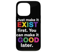 Full Rainbow Just Make It Exist First Citation Text Art Coque pour iPhone 13 Pro