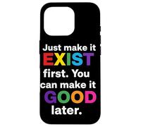 Full Rainbow Just Make It Exist First Citation Text Art Coque pour iPhone 16 Pro
