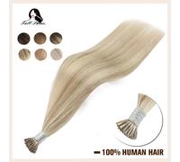 Full Shine-Extensions de Cheveux Humains Remy Faits à la Machine, Capsule Keartin, Bayalage Document I Tip, Piano, 50g 4 Medium Brown