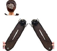 Full Star Flower Hair Accessories, 2025 New Hand Embroidered Flowers Deft Bun, Ball Flower Hair Bun Roller for Women Girls Lazy Hair Curler Deft Bun Maker (2Pcs-A, one size)