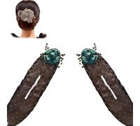 Full Star Flower Hair Accessories, 2025 New Hand Embroidered Flowers Deft Bun, Ball Flower Hair Bun Roller for Women Girls Lazy Hair Curler Deft Bun Maker (2Pcs-C, one size)