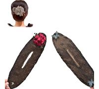 Full Star Flower Hair Accessories, 2025 New Hand Embroidered Flowers Deft Bun, Ball Flower Hair Bun Roller for Women Girls Lazy Hair Curler Deft Bun Maker (2Pcs-H, one size)
