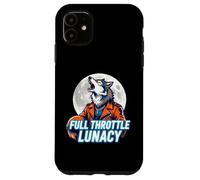 Full Throttle Lunacy Howling Biker Wolf Graphic Coque pour iPhone 11