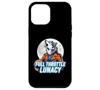 Full Throttle Lunacy Howling Biker Wolf Graphic Coque pour iPhone 12 Pro Max