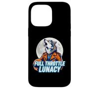 Full Throttle Lunacy Howling Biker Wolf Graphic Coque pour iPhone 14 Pro Max