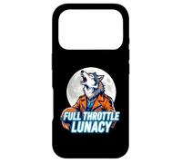 Full Throttle Lunacy Howling Biker Wolf Graphic Coque pour iPhone 17 Pro