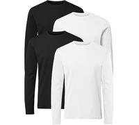 FULL TIME SPORTS Tee Shirt À Manches Lounges Homme 4X Lot FTS-640-BLK-WH-L