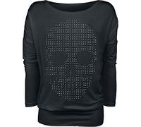 Full Volume by EMP Femme Pull Noir avec imprimé tête de Mort