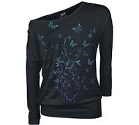 Full Volume by EMP Femme T-Shirt Noir à Manches Longues avec imprimé
