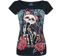 Full Volume by EMP Femme T-Shirt Noir avec imprimé Chat M