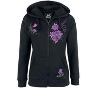 Full Volume by EMP Femme Veste à Capuche Noire avec imprimé