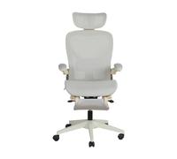 fullarrive Chaise de Bureau Ergonomique Pliable, Petit Fauteuil Pliant avec Soutien Lombaire, Coussin d'assise en Mesh, accoudoirs rabattables, Appui-tête 3D et pédales de Travail - Gris