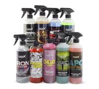 FULLCARX Kit Extérieur Avancé Nettoyage Voiture, Nettoyant Jantes, Shampoing ph Neutre et Alcaline, Cire Liquide Carnauba, Rénovateur Plastique Moteur Vitre APC, Produit Lavage Detailing Professionnel