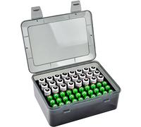 FULLCASE Boîte de rangement de piles pour 54 piles AAA AAA, boîte de rangement pour piles gris