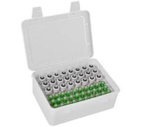 FULLCASE Boîte de rangement pour 54 piles AAA AA - Boîte de rangement pour piles - Blanc