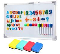 Fullhawl Kit de 207 lettres de l'alphabet magnétiques pour salle de classe avec tableau blanc de 40,6 x 61 cm, 156 lettres de l'alphabet, 30 aimants, 16 marqueurs, 4 gommes pour tableau blanc pour