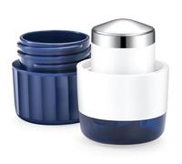 Fullicon Broyeur de Comprimés 3 en 1 - Écrase médicament avec tête en acier inoxydable, coupe médicament, rangement intégré - Pour personnes âgées et animaux - livré avec brosse offerte (Indigo)