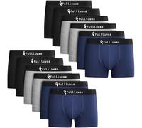 Fullluwaa Boxers (Lot de 12) Homme Coton Slip Fitted Trunk Caleçons,M,Noir x 4-gris x 4-bleu x 4