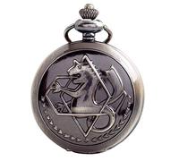 Fullmetal Alchemist Anime Cosplay Accessoires Quartz Montre de poche avec chaîne L FMA-noir-blanc.