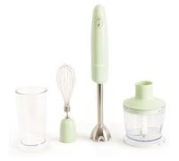 CREATE/FULLMIX RETRO/Mixeur plongeant Vert pastel/Battre, mélanger et fouetter, 6 vitesses, gobelet doseur 600ml, sans BPA, bol hachoir 500ml, 1000W