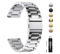 Fullmosa 19mm Bracelet en Acier Inoxydable pour Montre Connectée, Argent