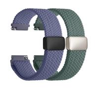 Fullmosa 20mm Bracelet Montre en Nylon Élastique pour Garmin/Samsung | Compatible avec Garmin Forerunner 55/165/245/645/Vivoactive 6/5/Venu/Venu 2 Plus,Bracelets Tressés pour Femme Homme 2 Pack
