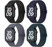 Fullmosa 4 Pack Bracelets en Nylon étanche Compatibles avec Apple Watch 42mm(S11/10) 40mm 41mm 38mm Bracelet iwatch Sport Extensibles Femme Homme pour iWatch SE3/2/1 Series 11 10 9 8 7 6 5 4 3 2 1