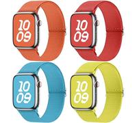Fullmosa 4 Pack Bracelets en Nylon étanche Compatibles avec Apple Watch 49mm 46mm 44mm 45mm 42mm Bracelet iwatch Extensibles Femme Homme pour iWatch Ultra3/2/1 SE3/2/1 Series 11 10 9 8 7 6 5 4 3 2 1