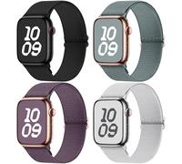 Fullmosa 4 Pack Bracelets en Nylon étanche Compatibles avec Apple Watch 49mm 46mm 44mm 45mm 42mm Bracelet iwatch Extensibles Femme Homme pour iWatch Ultra 1/2 SE SE 2 Series 10 9 8 7 6 5 4 3 2 1