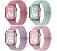Fullmosa 4 Pack Bracelets en Nylon étanche Compatibles avec Apple Watch 49mm 46mm 44mm 45mm 42mm Bracelet iwatch Extensibles Femme Homme pour iWatch Ultra 1/2 SE SE 2 Series 10 9 8 7 6 5 4 3 2 1