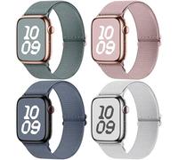 Fullmosa 4 Pack Bracelets en Nylon étanche Compatibles avec Apple Watch 49mm 46mm 44mm 45mm 42mm Bracelet iwatch Extensibles Femme Homme pour iWatch Ultra 1/2 SE SE 2 Series 10 9 8 7 6 5 4 3 2 1