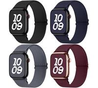 Fullmosa 4 Pack Bracelets en Nylon étanche Compatibles avec Apple Watch 49mm 46mm 44mm 45mm 42mm Bracelet iwatch Extensibles Femme Homme pour iWatch Ultra 1/2 SE SE 2 Series 10 9 8 7 6 5 4 3 2 1