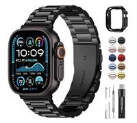 Fullmosa Bracelet Compatible avec Apple Watch Ultra 3/2/1 49mm avec Coque,Homme Bracelet de Remplacement en Acier Inoxydable pour iWatch Ultra 3/2/1,49mm, Noir