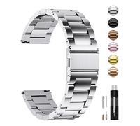 Fullmosa Bracelet de Montre en métal Bracelet 19mm Argenté Bracelets de Montre en Acier Inoxydable pour Homme/Femme