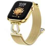 Fullmosa Bracelet Métallique Compatible avec Bracelet Apple Watch 42mm(S11/10) 40mm 41mm 38mm Aimantée Élégant Milanaise Fermoir à voile pour iWatch SE3/2/1 Séries 11 10 9 8 7 6 5 4 3 2 1，Or