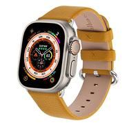 Fullmosa Compatible Bracelet Apple Watch 45/44/42/41/40/38mm Premium Cuir Véritable Bracelet de Remplacement, Compatible avec Apple Watch SE Séries 8/7/6 Séries 5/4/3/2/1 pour Hommes et Femmes