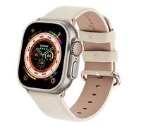 Fullmosa Compatible Bracelet Apple Watch 49/45/44/42/41/40/38mm Premium Cuir Véritable Bracelet de Remplacement, Compatible avec Apple Watch SE Séries 8/7/6/5/4/3/2/1 pour Hommes et Femmes