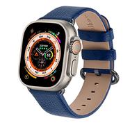 Fullmosa Compatible Bracelet Apple Watch 49/45/44/42/41/40/38mm Premium Cuir Véritable Bracelet de Remplacement, Compatible avec Apple Watch SE Séries Ultra/8/7/6/5/4/3/2/1 pour Hommes et Femmes