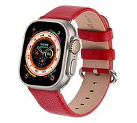 Fullmosa Compatible Bracelet Apple Watch 49/45/44/42/41/40/38mm Premium Cuir Véritable Bracelet de Remplacement, Compatible avec Apple Watch SE Séries Ultra/8/7/6/5/4/3/2/1 pour Hommes et Femmes