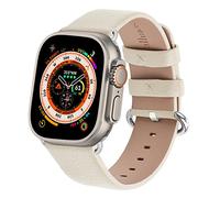Fullmosa Compatible Bracelet Apple Watch 49/45/44/42/41/40/38MM Premium Cuir Véritable Bracelet de Remplacement, Compatible avec Apple Watch SE Séries 8/7/6/5/4/3/2/1 pour Hommes et Femmes