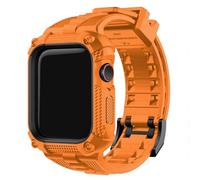 Fullmosa Coque de Protection et Bracelet 44mm/45mm Compatible Apple Watch SE 3/2/1 Série 9/8/7/6/5/4, Bracelet Robuste avec Protecteur d'écran/Coque pour Apple Watch 44mm/45mm, Orange Citrouille