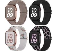 Fullmosa Lot de 4 Bracelets Compatibles avec Apple Watch 49mm 46mm 44mm 45mm 42mm Bracelet iwatch Sport Extensibles en Nylon Femme Homme pour iWatch Ultra 1/2 SE SE 2 Series 10 9 8 7 6 5 4 3 2 1